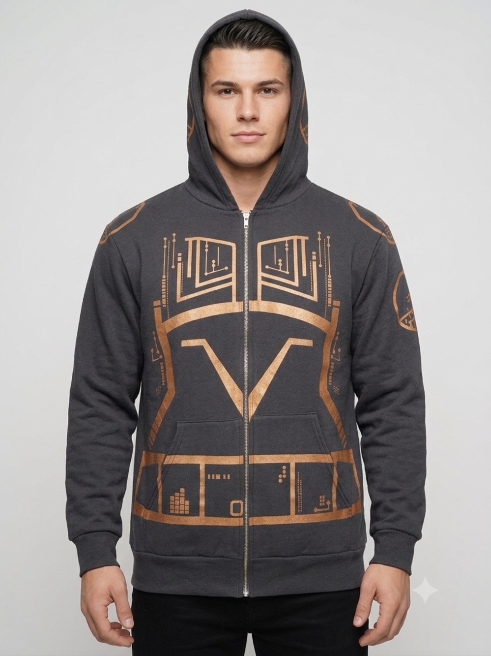 RARE 2010 Threadless TRON Light Cycle Zip Hoodie XL Glow-In-The-Dark